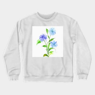 Blue Watercolor Flower Crewneck Sweatshirt